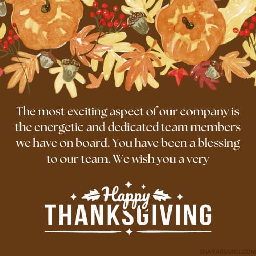 Thanksgiving Message To Team