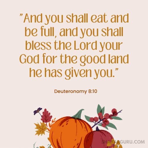 Thanksgiving Prayer Points with Scriptures Deuteronomy 8:10