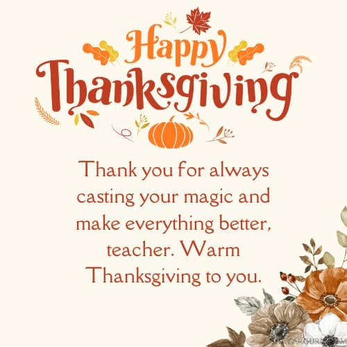 Thanksgiving Quotes for Teacher